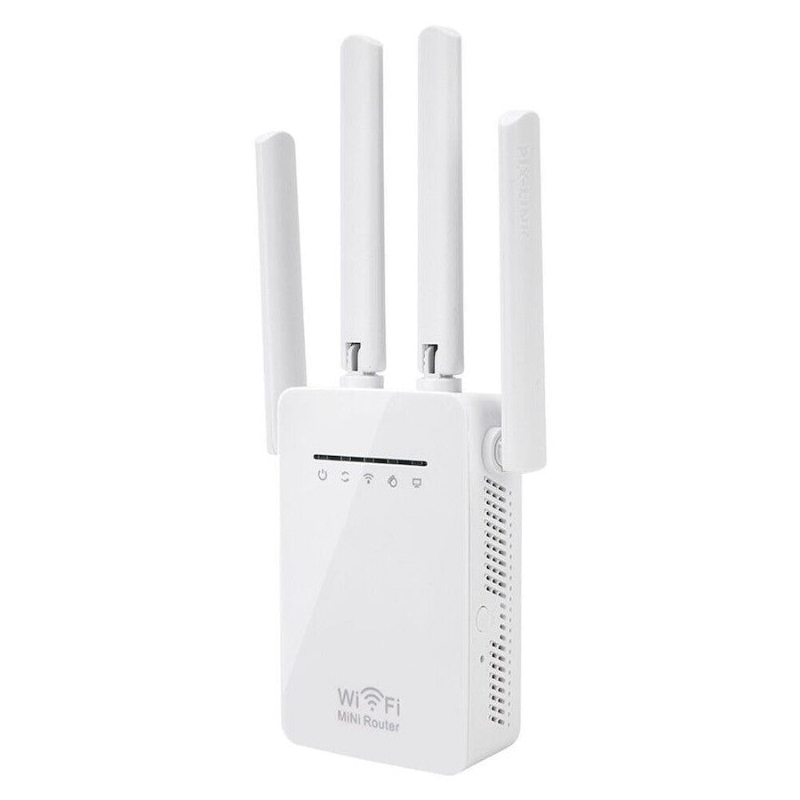 Mini WiFi Repeater / Router / Access Point Wi-Fi Range Extender with 4 External Antennas WPS Protection Mini WiFi Repeater / Router / Access Point Wi-Fi Range Extender with 4 External Antennas WPS Protection